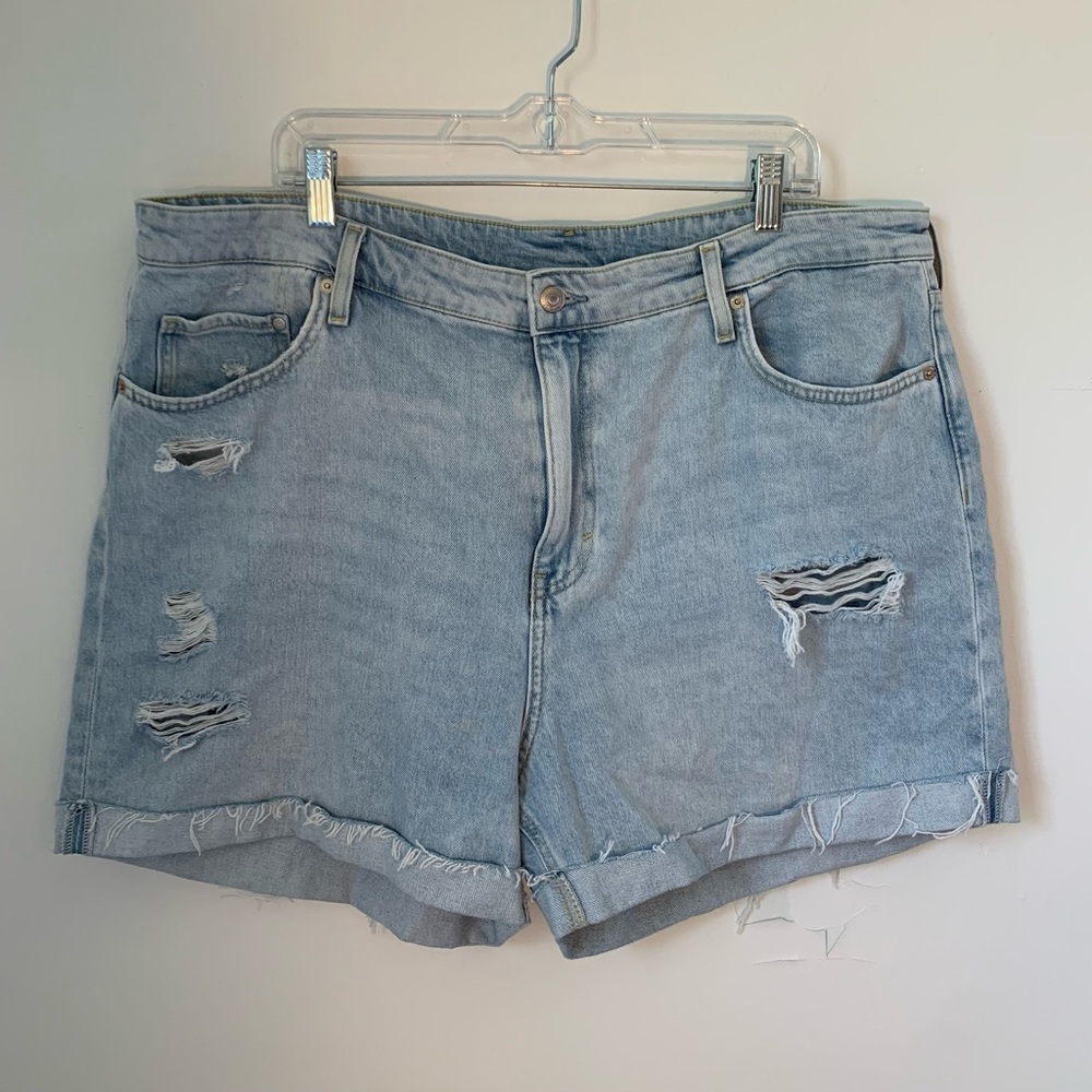 &Denim Mom Jean Shorts Ultra High Waist